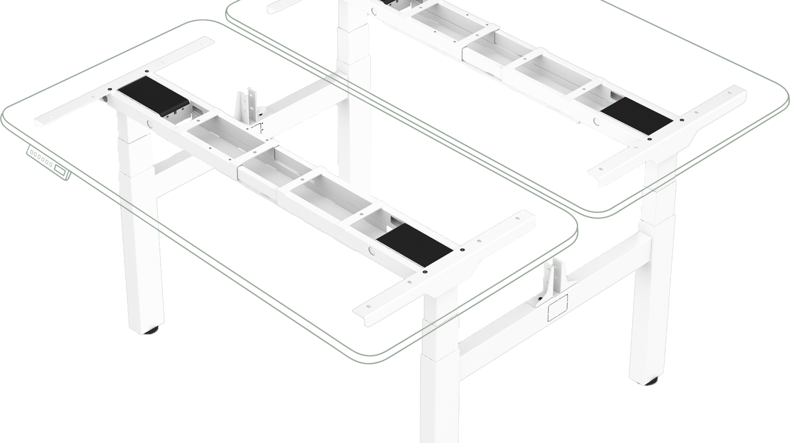 two-person desk frame
